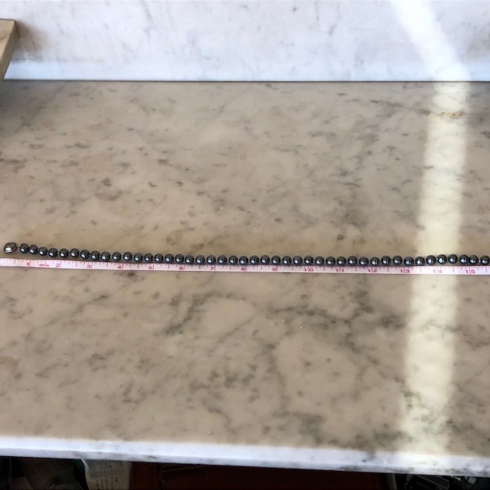 TALBOTS Metallic Gray Faux Pearl Bead 16" Choker Necklace - Picture 12 of 14
